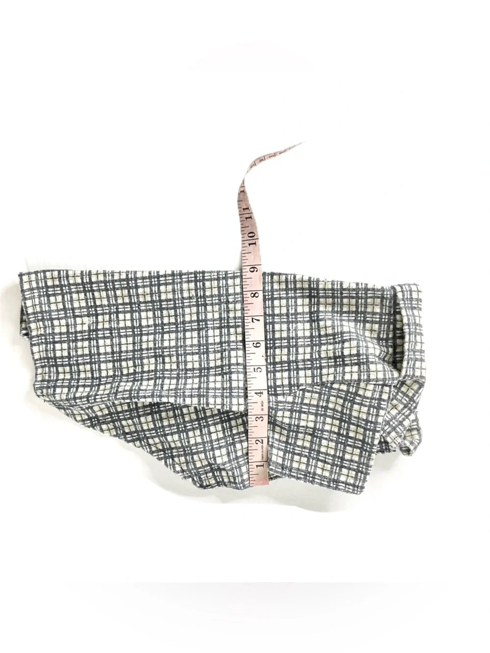Plaid Navy and White Dog Shirt with Collar